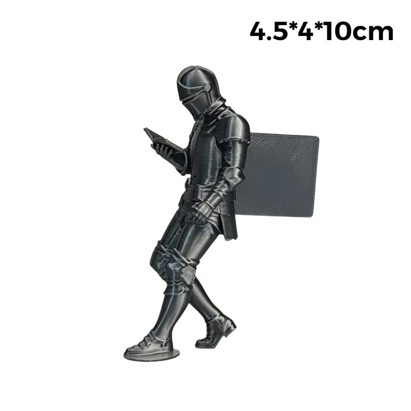 Estatua de Caballero Impresa en 3D Decoración de Estantería de Caballero Estatua Gótica Blindada Figura de Biblioteca de Fantasía Para Amantes de los Libros Escritorio Único O
