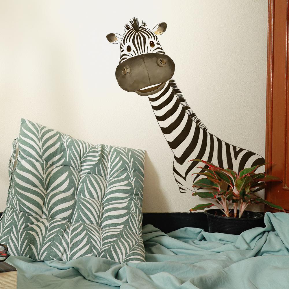 3D Cute Zebra Wall Sticker Waterproof Removable Self-Adhesive for Living Room Bedroom Home Decor