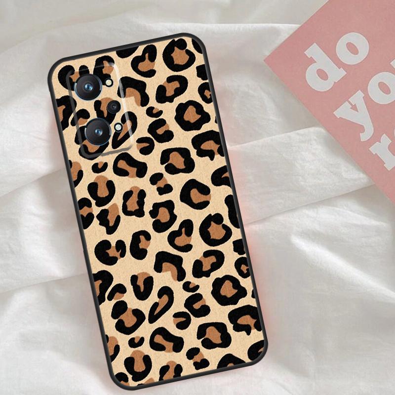Tan Leopard Case For Realme GT7 Pro GT6 C75 C65 C67 C61 C53 C55 C51 C35 C63 C71 15 11 12 13 14 Pro Plus