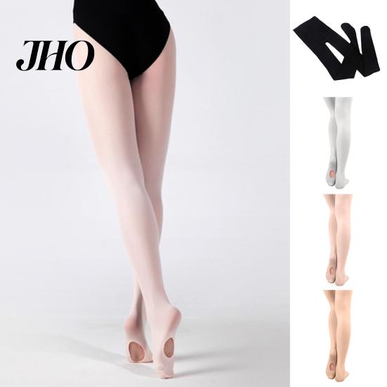 Dance Stocking Ballet Tights Professional High Elasticity Convertible Solid Color Seamless Stockings with Hole for Studio Polyester