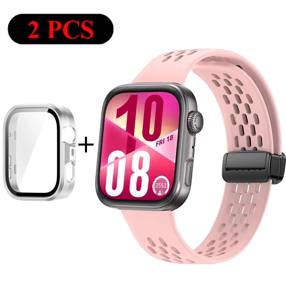Armband+Hülle Silikonband für Huawei Watch Fit 4 Pro Fit 4 Bequemes Armband für Huawei Watch Fit 3 Atmungsaktives PC-Gehäuse