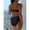 Sexy Bikini Solid Color Zou Zou Bu Swimsuit High-waisted Drawstring Swimsuit