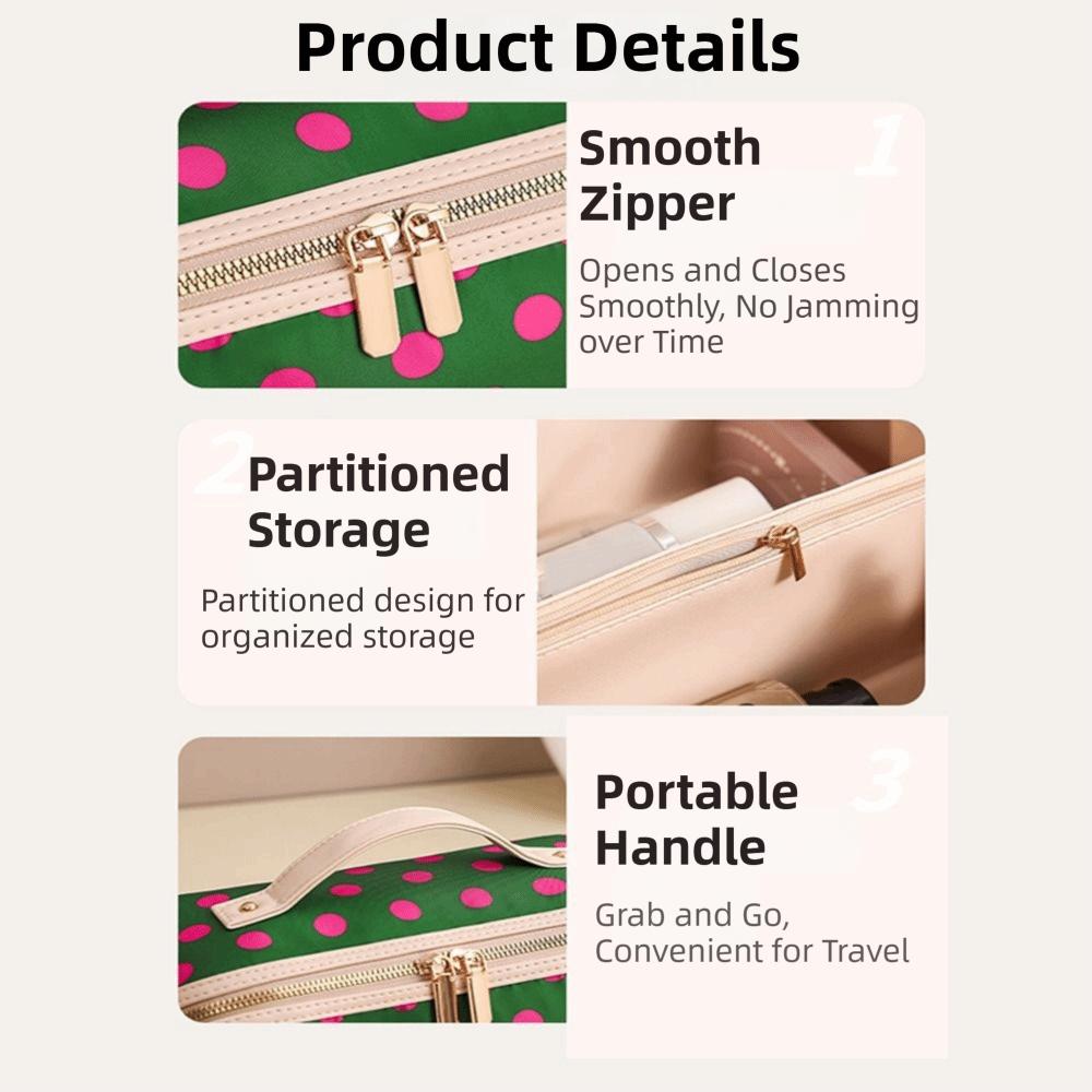 Polka Dot/Striped Women's Cosmetic Bag Vintage Travel Cosmetic Case  Makeup Accessory