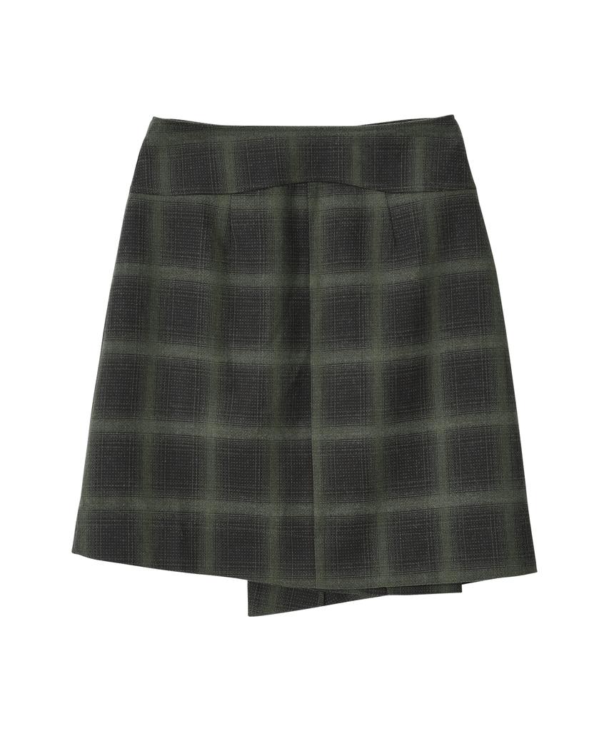 Biteoseljeu Jane Check Wrap Skirt-Khaki