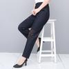 Women's Spring 2024 High-Waisted Elastic Straight-Leg Loose Jeans for Middle-Aged & Elderly