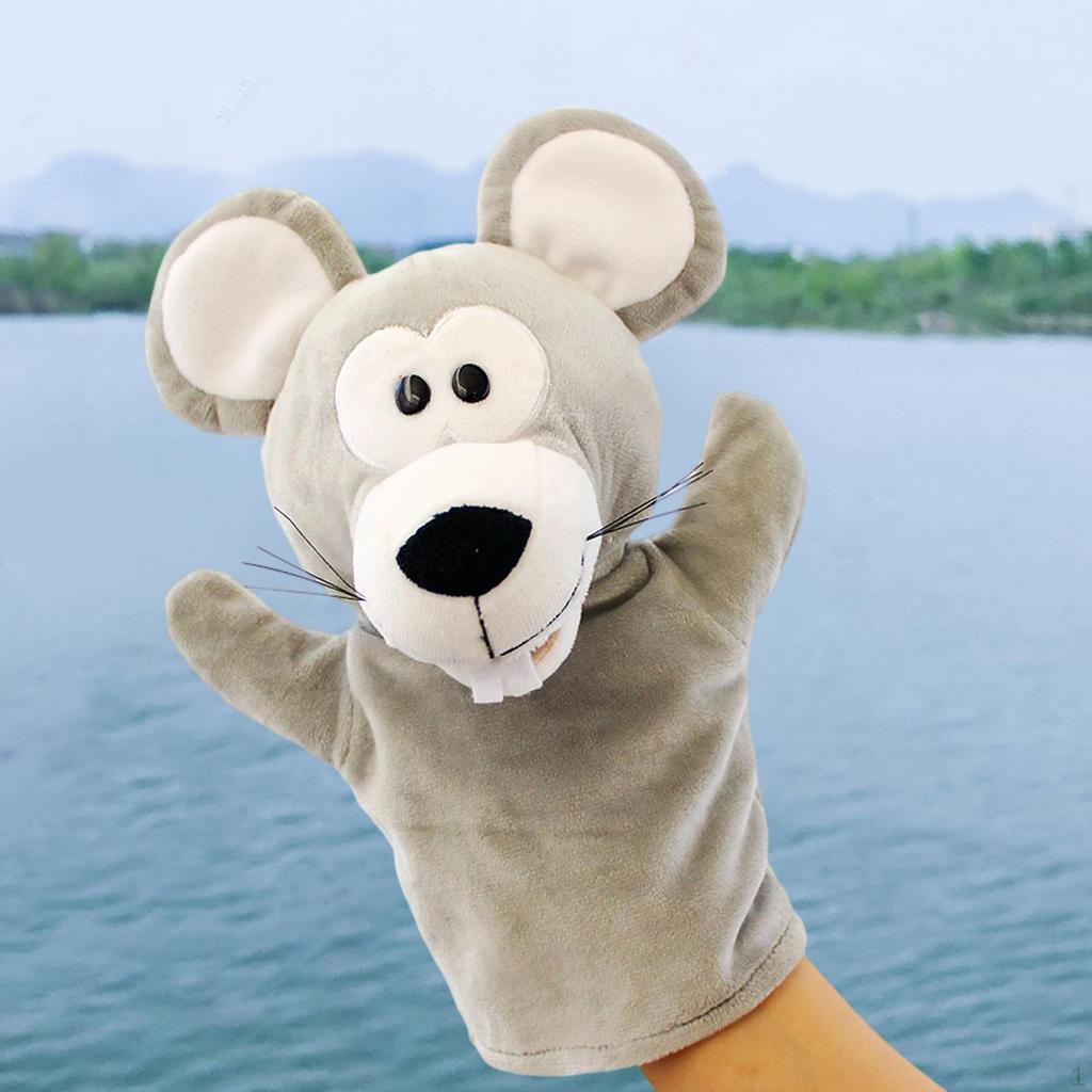 Mice Hand Puppet Cat Wrestling Glove Teaching Storytelling with Working Mouth Toy for Role Play