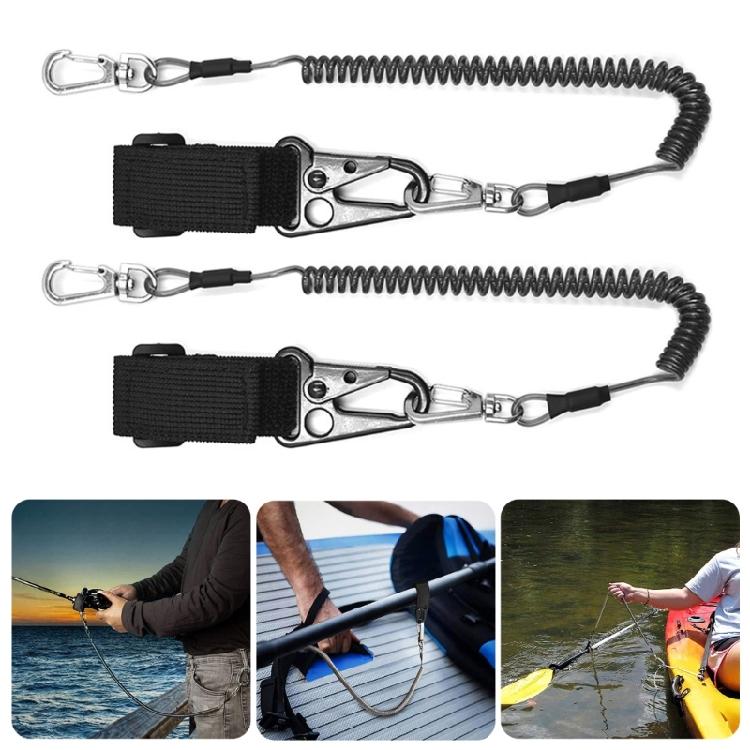 Tie Belt Wrap Straps Fishing Poles Tether with Coiled Lanyard Fishing Casting Rods Holder Belt Wire