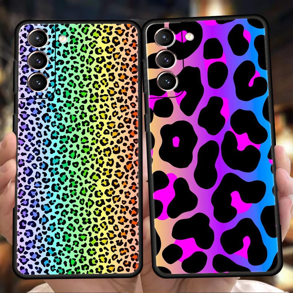 Leopard Print Phone Case For Samsung Galaxy S25 Edge S24 S23 S22 Ultra S20 S21 FE 5G S10 S9 Plus S10E Soft Cover
