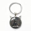 Yin Yang Double Cat Ear Gem Keychain - Trendy Unisex Alloy Accessory