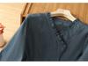 Women's Blue Cotton Plaid Long Sleeve Shirt - Stylish Autumn 2026