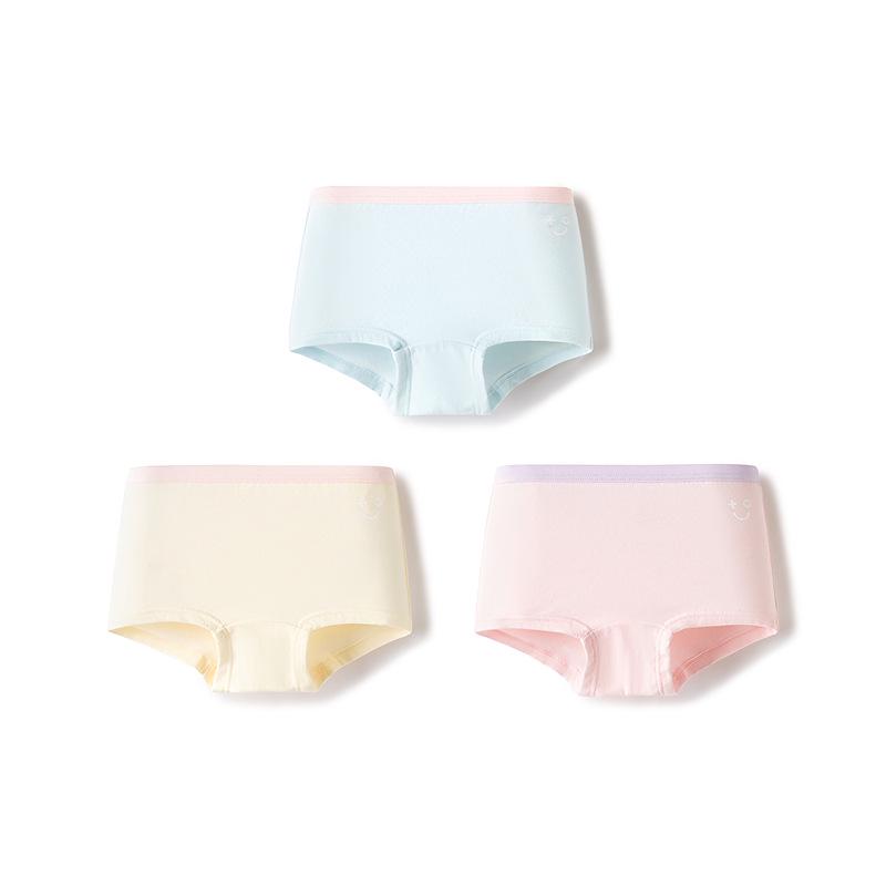 Balabala Girls' Cotton Boxer Shorts - 3-Pack, No-Wedgie, Skin-Friendly, Small to Large Sizes