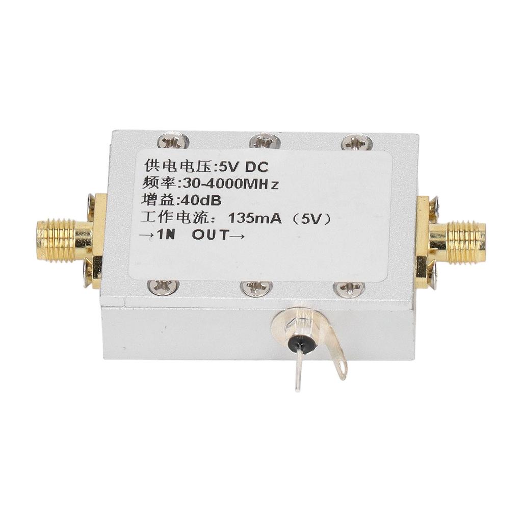 Moduł wzmacniacza RF 30–4000 MHz 40 dB Stop aluminium Wzmacniacz RF o niskim poziomie szumów do odbiornika zdalnego sterowania DC 5V