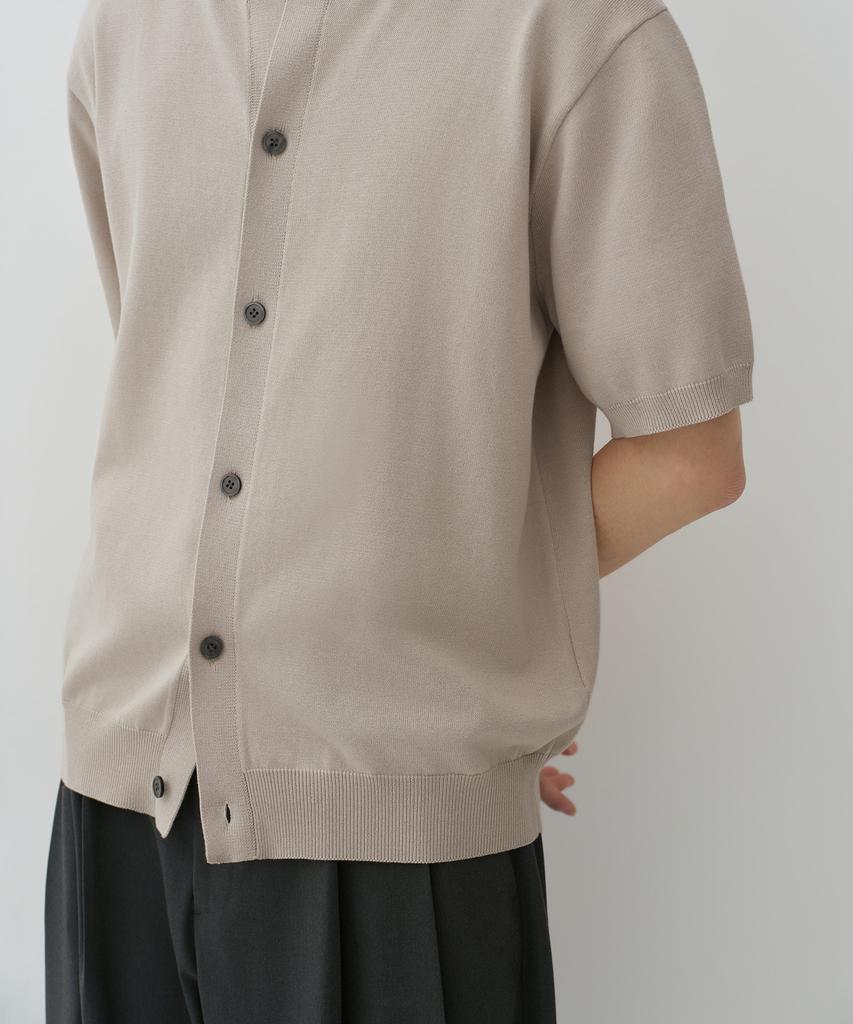Musinsa Standard Washable Supima Cotton Round Neck Short Sleeve Cardigan [Dusty Cream]