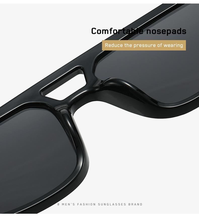 New Fashion Double Bridge Square Sunglasses Unisex Oversized Sun Glasses UV400 Protection Trendy Shades