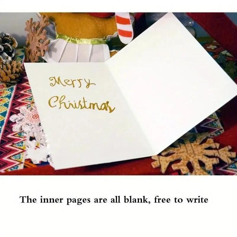 Creative Christmas Pretty Greeting Card Cartoon Three-Dimensional Elk Hair Ball Nose Postcard Gift Party Festival Supplies