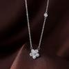 Full Diamond Flower Necklace Xiaohongshu Same Light Luxury Sweet Gentle Flower Pendant Collarbone Chain Autumn Spring Sweater Chain