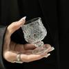 2pcs Sets 50ml Red Wine Cup Luxury Diamond Carved Wine Glass Butterfly Pattern Cocktail Glass Shot Glass Short Footed Wine Mug