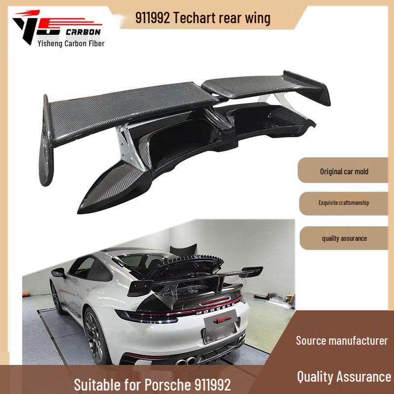Compatible with Porsche 911/992 (2019-IN), TechArt Carbon Fiber Rear Wing Spoiler