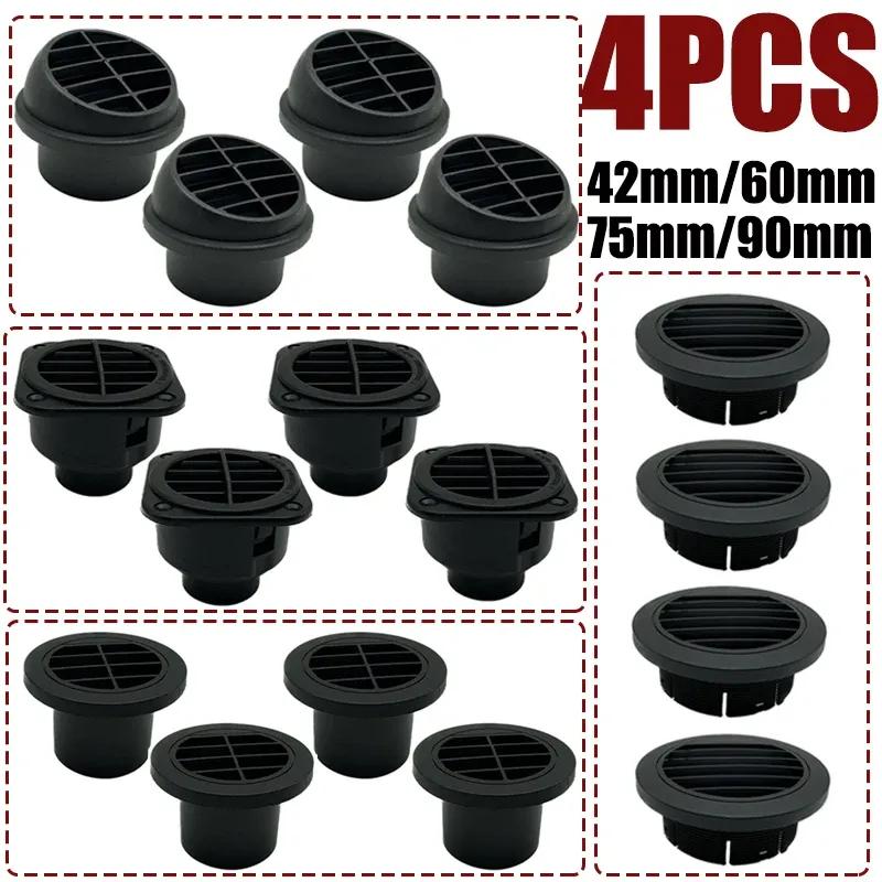 4X 42mm/60mm/75mm/90mm Warm Heater Parking Heater Air Vent Car Heater Ducting Duct Air Outlet Black For Webasto Truck Auto Parts