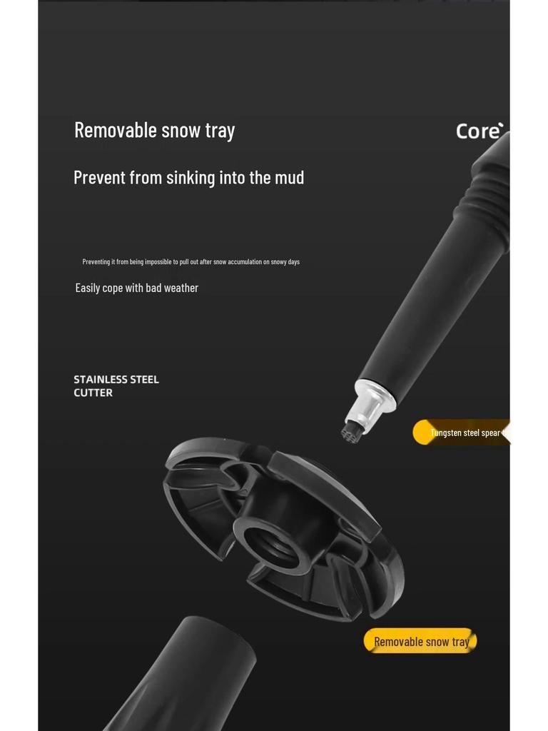 Ultralekki składany kij trekkingowy z włókna węglowego - Antypoślizgowy teleskopowy kij turystyczny i narciarski