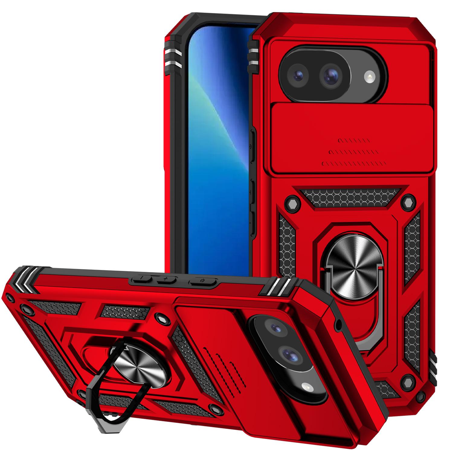

Armor Ring Bracket Push Window Protection Phone Case for Google Pixel 10A 9A 8A 8 9 10 Pro XL Shockproof Magnetic Holder Cover Google Pixel 10