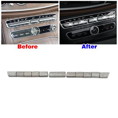 Pro Mercedes Benz GLC 253 2015-2019 Středová konzole Klimatizace AC Nastavovací Tlačítko Spínač Refit Křišťálový Diamantový Samolepka Ozdoba