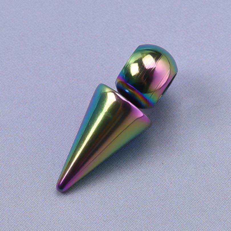 10pcs/Lot Rainbow Cone Pendants For Jewelry Making Supplies Metal Punk Accessories DIY Earrings Keychain Stainless Steel Charms