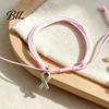Adjustable Braided Bracelet Breast Cancer Awareness for Women, Woven String with Lightweight Daily Wear Wristband Ribbon Charm, Handmade Rope Survivor