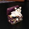 Vintage Box Cat Jewelry Box Cute Exquisite Small Jewelry Box Table Ornament Flap Anti-oxidation Storage Box