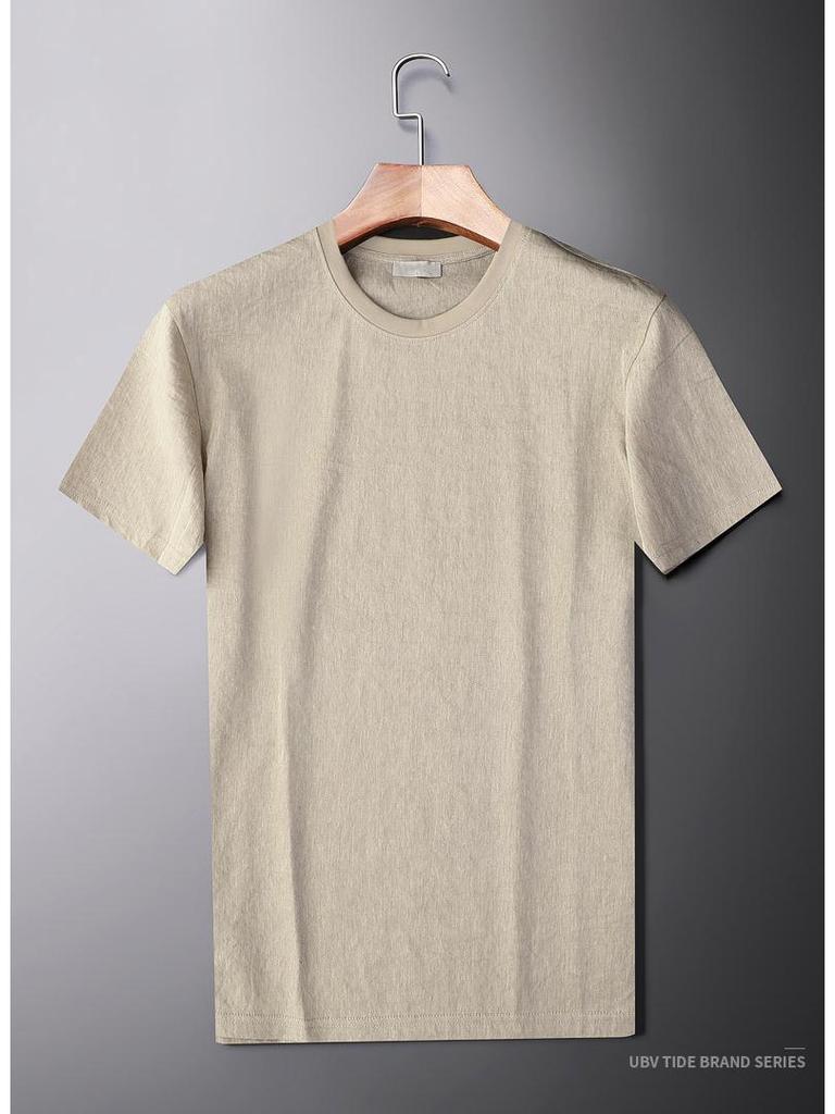 Men's Short Sleeve Casual Ice Silk Crew Neck T-Shirt - Lightweight Summer Style (2025)