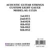 GID Acoustic Guitar Custom Light Gauge Bronze Strings, AG-1152S (011-015-024-032-042-052),