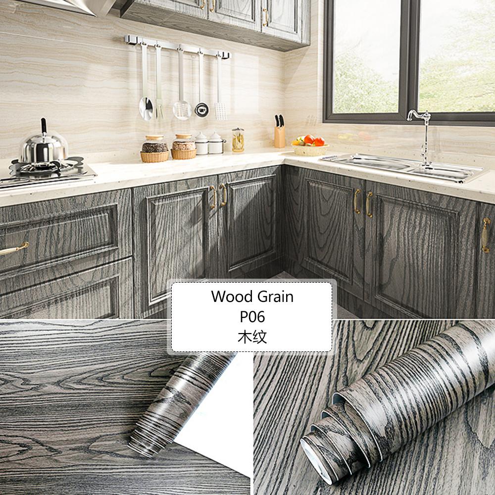 Thickened Wood Grain Self Adhesive Wallpaper Waterproof Wardrobe Tabletop Furniture Refurbished Adhesive Wallpapers 3D