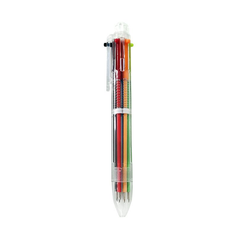 

Мультяшна багатоколірна кулькова ручка Six In One Touch Color Personality Oil Pen Студентська канцелярська ручка 6 кольорів 1pc різнокольоровий