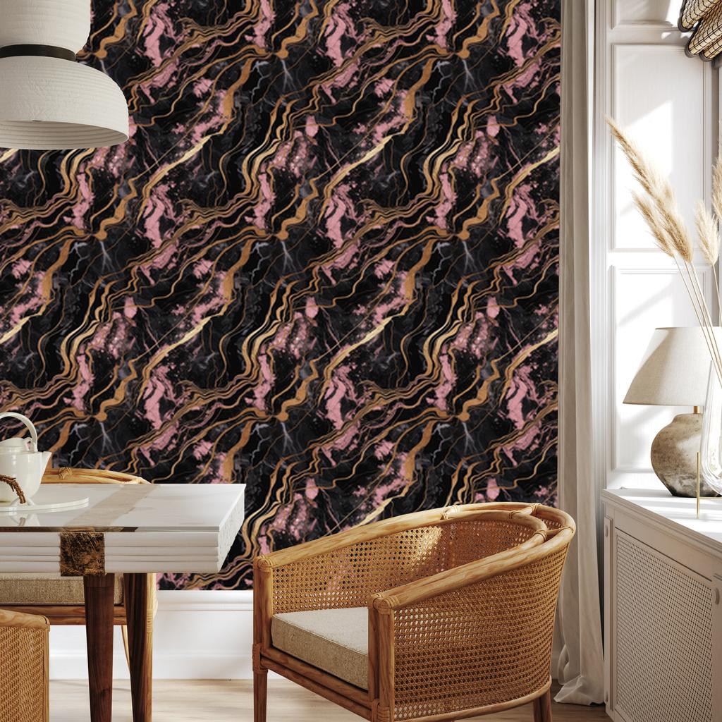 Rust and Burgundy Marble Wallpaper for Living Room and Bedroom 50x1000