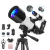 BQKOZFIN Astronomical 70mm Perfect for Kids and High Magnification 300mm Focal Ideal for Astronomical Objective Lens Focal View Moon Craters and High