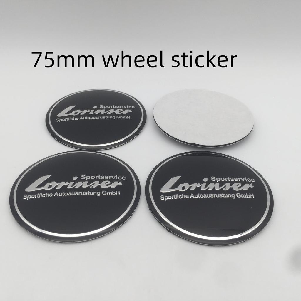 4 Stück 56mm 75mm Lorinser Logo Autoemblem Radnaben-Mittelkappe Abzeichen Abdeckungen Aufkleber Styling-Zubehör