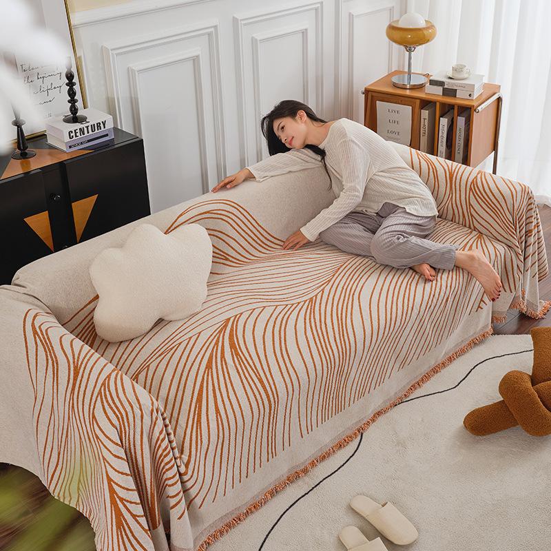 Chenille Sofa Cover Cloth Four Seasons Universal Line Advanced Sense Non-Slip All-Inclusive Universal Seat Cover Cover Anti-Scratching