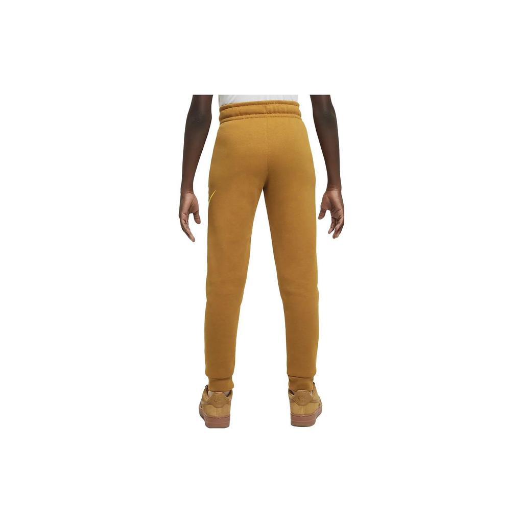 Nike Knitted Sports Pants With Logo Embroidery And Fleece Cuffs Kids Bottoms Desert-Yellow CJ7863-754