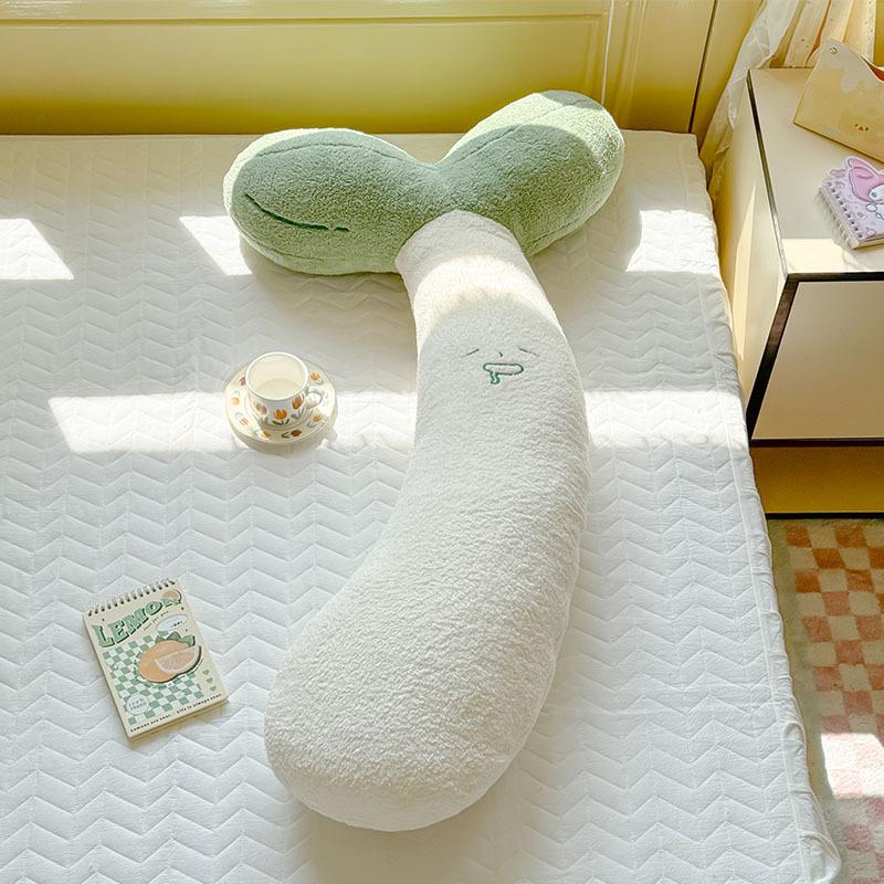 

Bean Sprout Strip Pillow Cartoon Style Cute Girl Sleeping Special Leg Clipping Pillow Bed Side Sleeping Cushion Can Be Washable 70cm зелёный