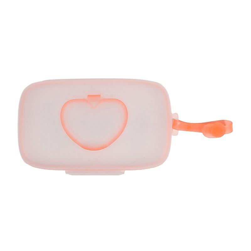 Portable Heart-Shaped Wet Wipes And Mask Storage Box With Snap Closure, Suitable For Children'S Travel.