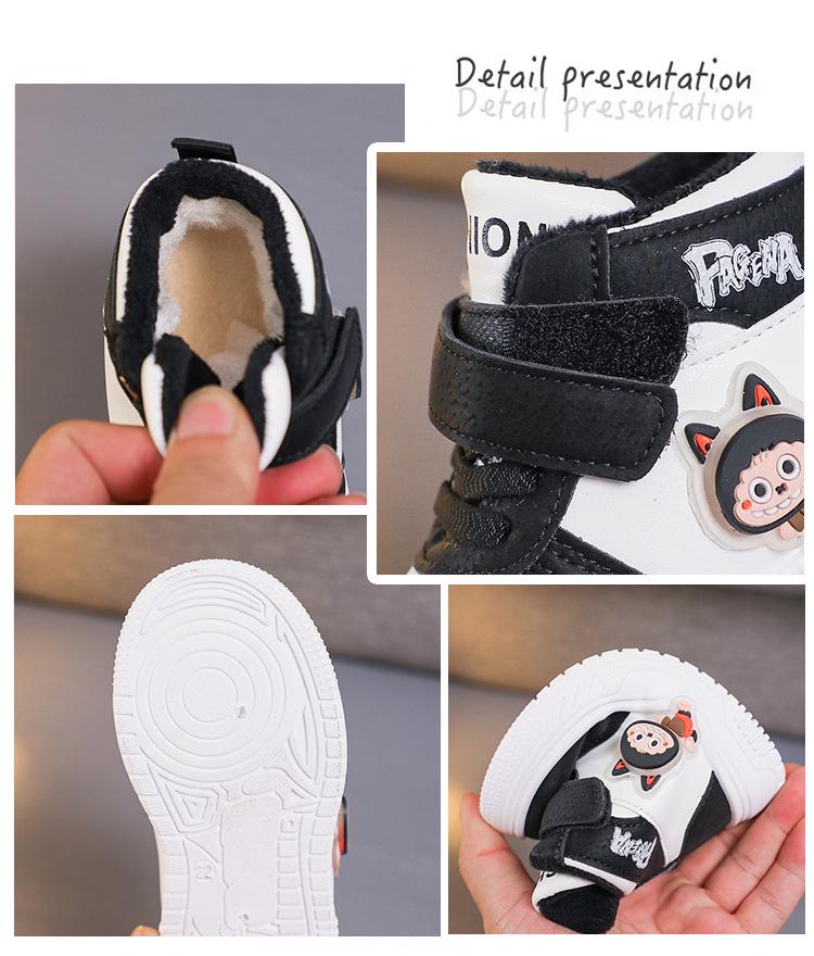 Girls' High-Top Canvas Shoes: Soft Sole, Shock-Absorbing, Anti-Slip Sports Sneakers for Toddlers & Kids - Autumn/Winter 2025 Collection.