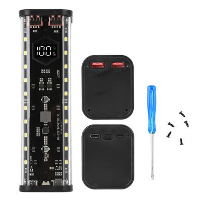 Mech Průhledná 8-sekční krabička na baterie 21700 DIY sada Rychlé nabíjení Flash nabíjení Sada krabičky na baterie Bez svařování Kryt powerbanky