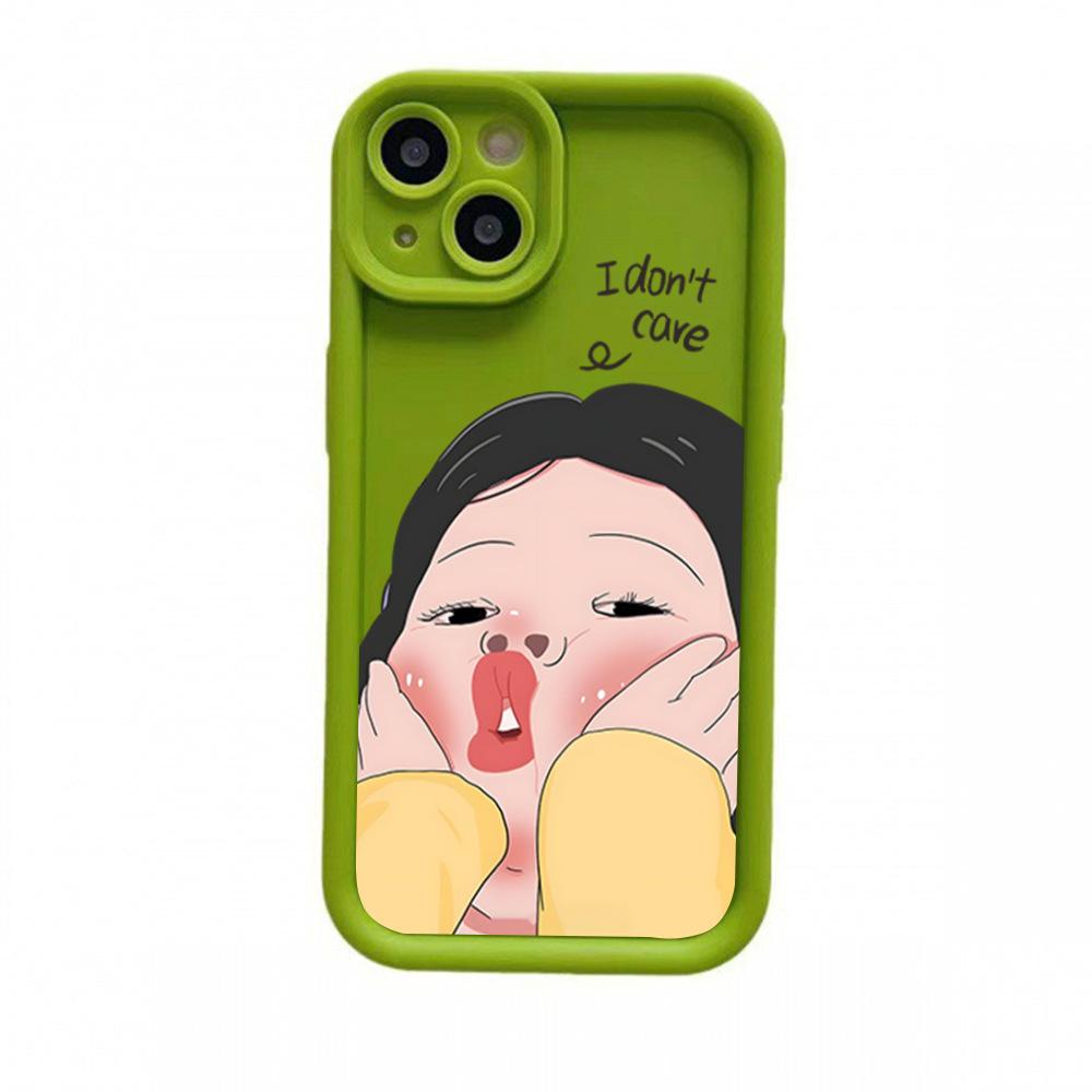 Amazon hot-selling iphone17 mobile phone case pouty funny 14 matte silicone case apple 16promax soft case