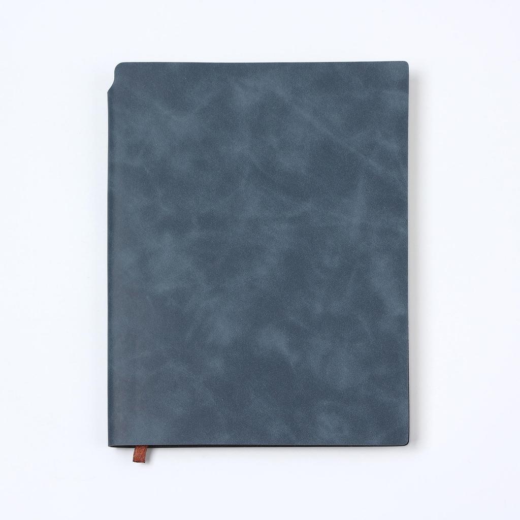 A5 Suede Sheepskin Notebook with Custom Gold & Silver Logo Hot Stamping for Business Meetings