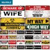 SQ-DGLZ Warning Beware Of License Plate WIFI Tin Sign State Wall Decoration Metal Sign Home Decor Painting Plaques Art Poster