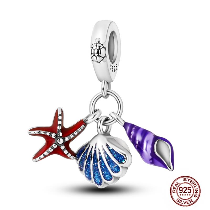 Ocean World Series Original Charms Copper Sea Turtle Octopus Dolphin Seahorse Beads Fits Bracelet Diy Jewelry Gift