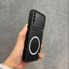 Upgraded Big Lens Protection Case for Samsung Galaxy A50/A50S/A30S Luxury Leather Casing with Magnetic Ring