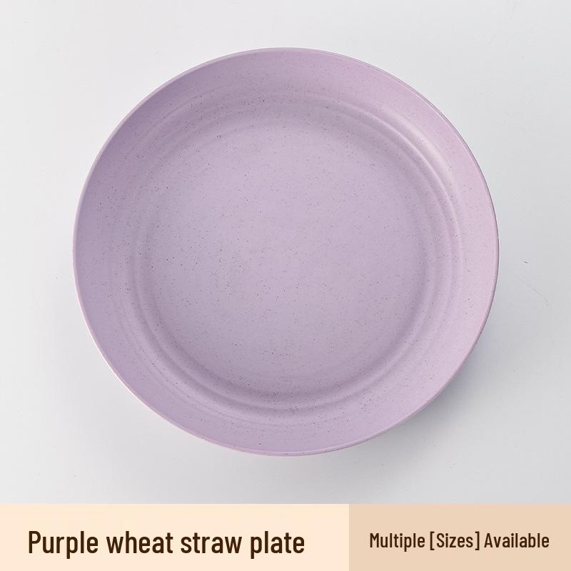 Set di Piatto Rotondo per Dessert e Snack in Paglia di Grano - Piatto Raccogli Ossa Stile Giapponese