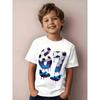 Boys Crew Neck Short Sleeve T-Shirt with Football Style Number 67 Print