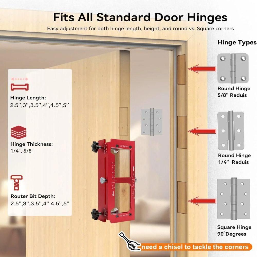 Aluminum Zinc Zinc Alloy Mortising Locator Jig Adjustable Mortise Guide Hinge Installation Kit  Hole Drilling